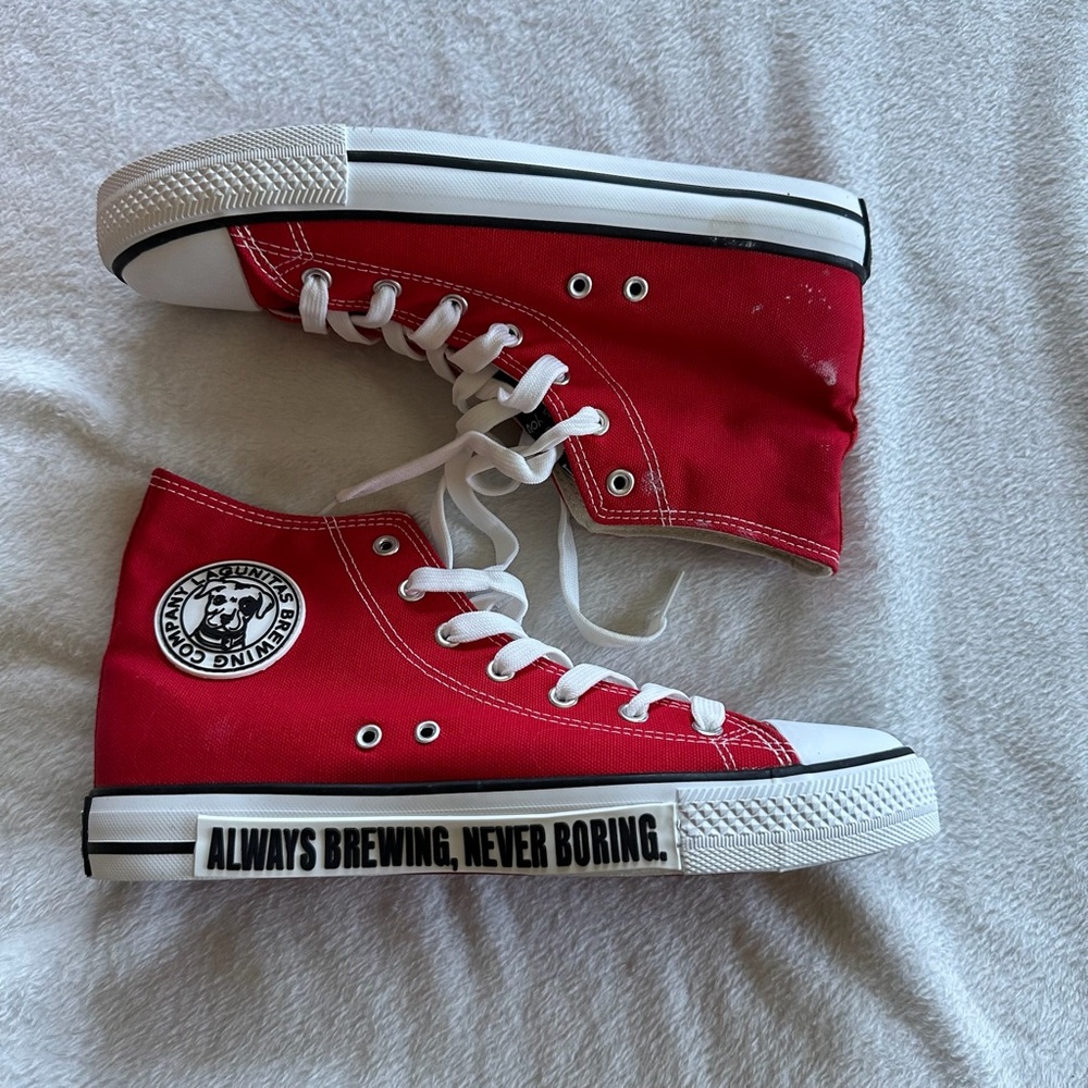 Converse Red High-Top Sneakers with White Accents